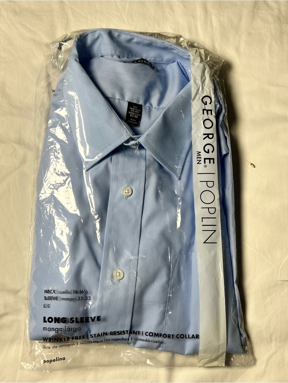 George Men Poplin Dress Shirt - Light Blue